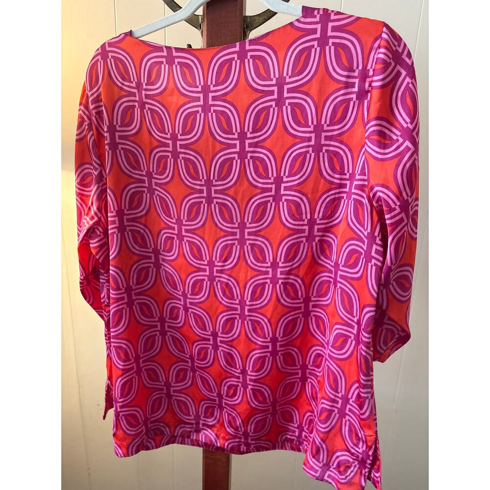 Coldwater Creek Purple/Orange 3/4 Sleve Blouse - Picture 3 of 6